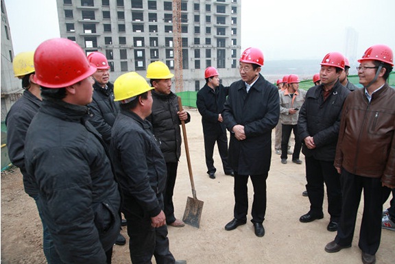 田喜荣主席在山西五建晋城御景龙湾项目就“农民工维权事情室”事情举行调研
