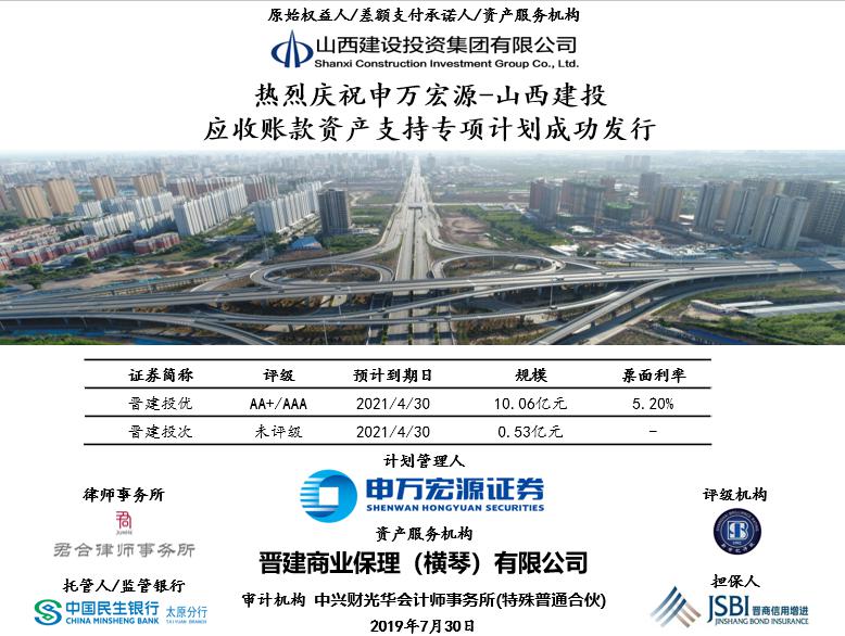 天下首单省属修建企业应收账款资产支持专项妄想乐成刊行