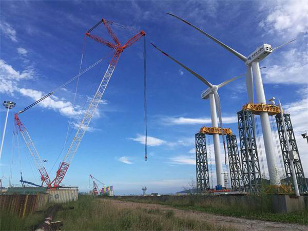 “启航”海优势电——山西建工装置集团珠海桂山项目3MW海优势机吊装正式启动