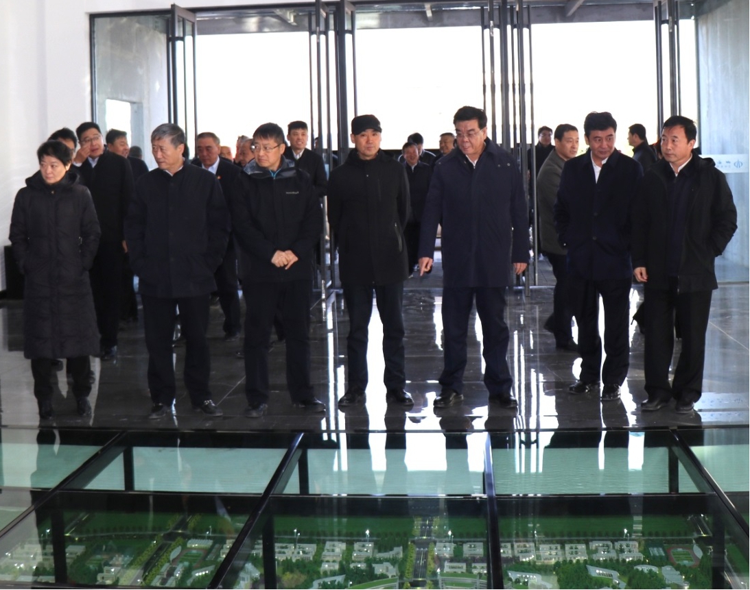 晋中市四套班子向导观摩山西建投晋中职业手艺学院新校区项目